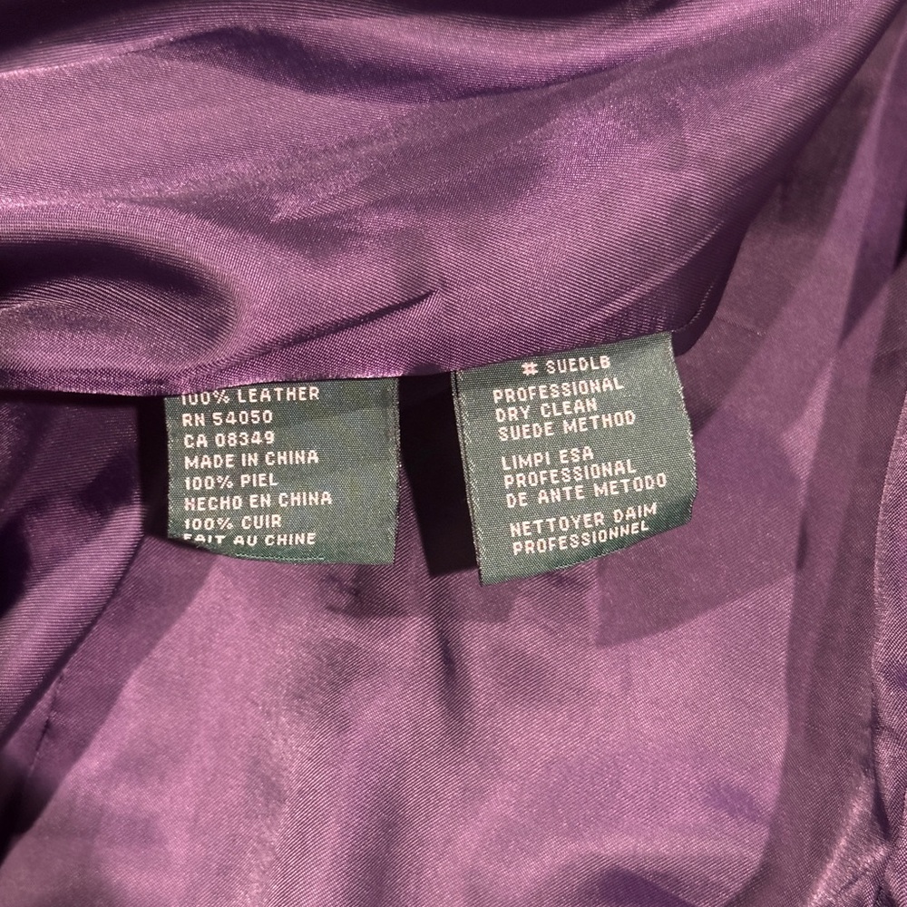 Vintage Ralph Lauren Suede Blazer - Eggplant - Picture 5 of 6
